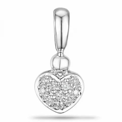 Hjerte diamant vedhæng i 9 karat hvidguld 0,10 ct