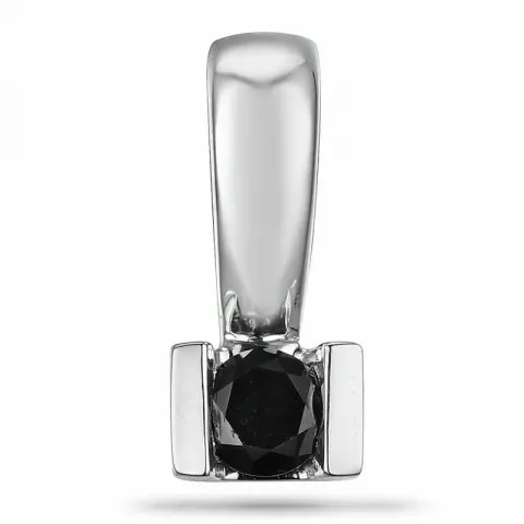 sort diamant vedhæng i 9 karat hvidguld 0,10 ct