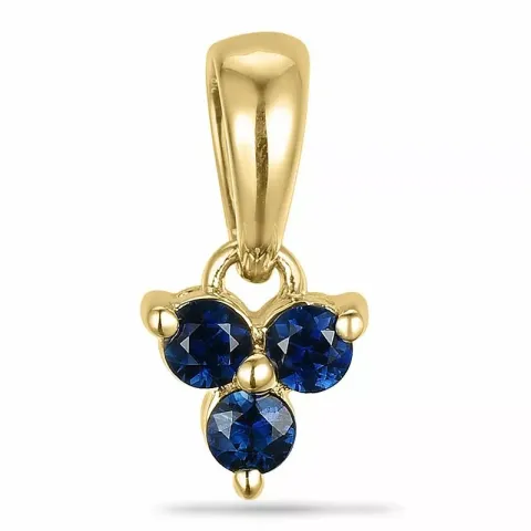 Blomster safir vedhæng i 9 karat guld 0,25 ct