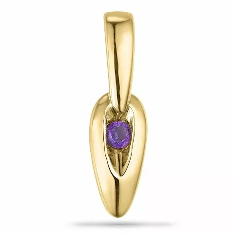 Ametyst vedhæng i 9 karat guld 0,05 ct