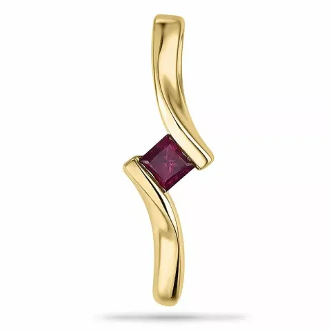 Firkantet rubin vedhæng i 9 karat guld 0,15 ct