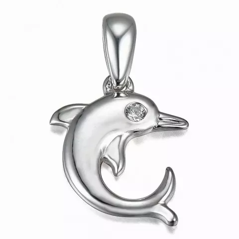 delfin diamantvedhæng i 9 karat hvidguld 0,01 ct