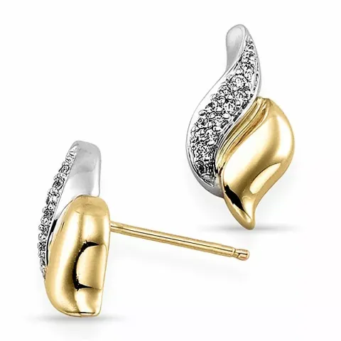 diamantøreringe i 9 karat guld og hvidguld med diamant