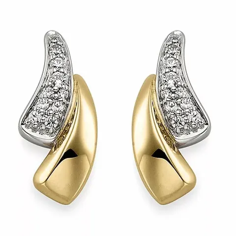 diamantøreringe i 9 karat guld og hvidguld med diamant