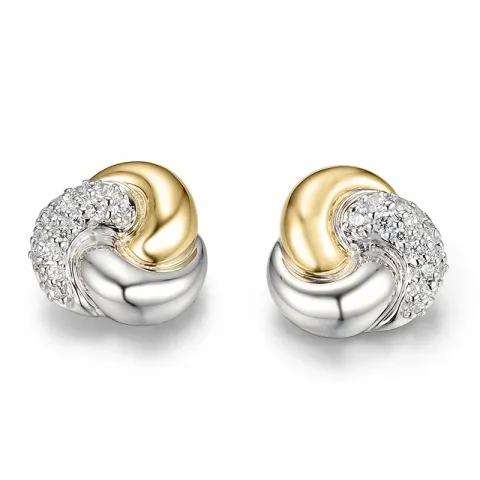 Diamantøreringe i 9 karat guld og hvidguld med diamant 