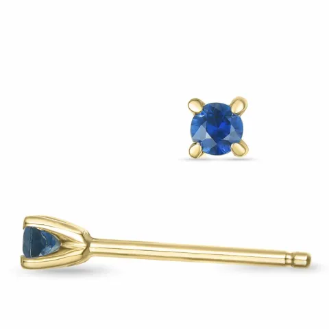 2 x 0,07 ct safir solitaireørestikker i 9 karat guld med safir