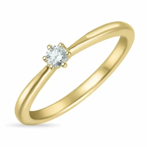 Kampagne - diamant ring i 14 karat guld 0,10 ct