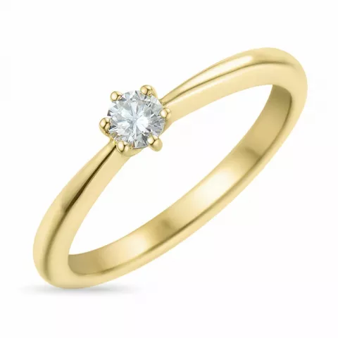 Kampagne - diamant ring i 14 karat guld 0,15 ct
