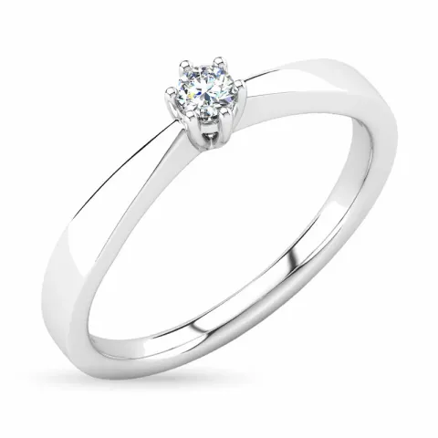 diamant solitairering i 14 karat hvidguld 0,05 ct