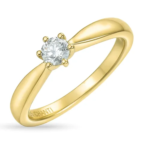 diamant solitairering i 14 karat guld 0,20 ct
