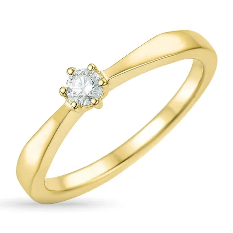 diamant solitairering i 14 karat guld 0,12 ct