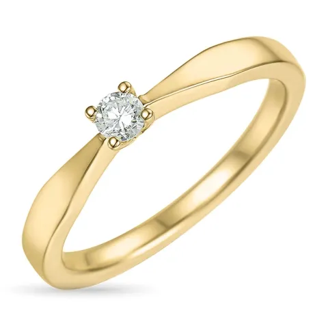 diamant solitairering i 14 karat guld 0,10 ct