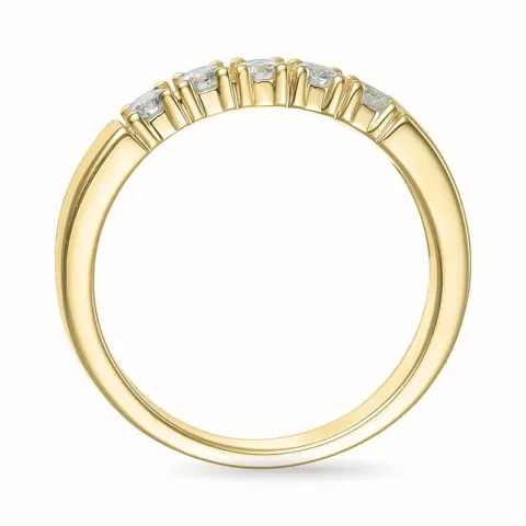 diamant alliancering i 14 karat guld 5 x 0,07 ct