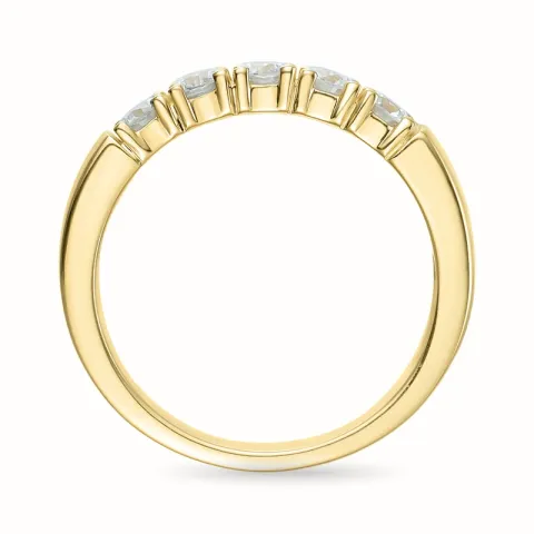 diamant alliancering i 14 karat guld 5 x 0,10 ct