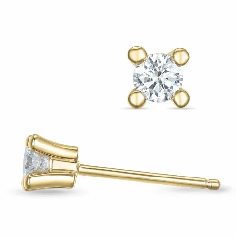 2 x 0,13 ct Kampagne - diamant ørestikker i 14 karat guld med diamant