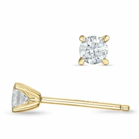 2 x 0,13 ct Kampagne - diamant ørestikker i 14 karat guld med diamant