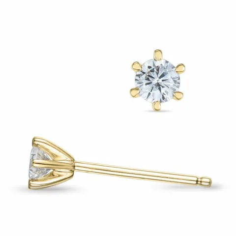 2 x 0,13 ct Kampagne - diamant ørestikker i 14 karat guld med diamant