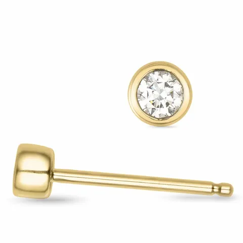 2 x 0,05 ct solitaireørestikker i 14 karat guld med diamant