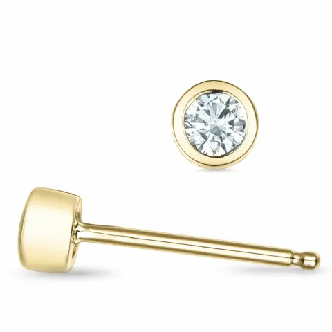 2 x 0,09 ct solitaireørestikker i 14 karat guld med diamant