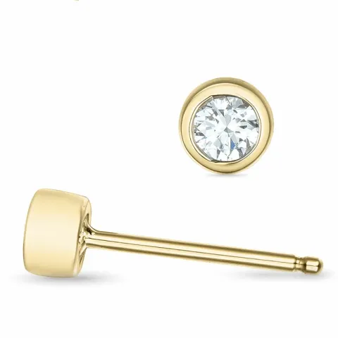 2 x 0,10 ct solitaireørestikker i 14 karat guld med diamant