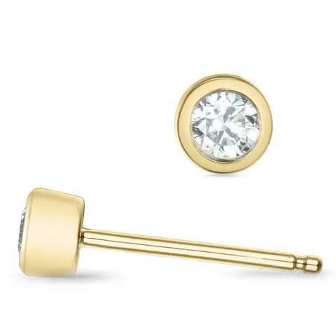 2 x 0,11 ct solitaireørestikker i 14 karat guld med diamant