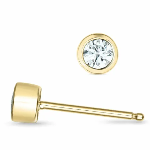 2 x 0,13 ct solitaireørestikker i 14 karat guld med diamant