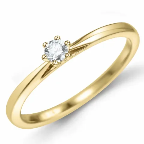 Kampagne - diamant solitairering i 14 karat guld 0,14 ct