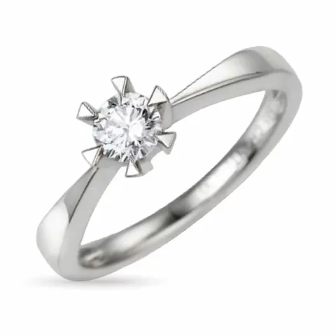 diamant solitairering i 14 karat hvidguld 0,30 ct