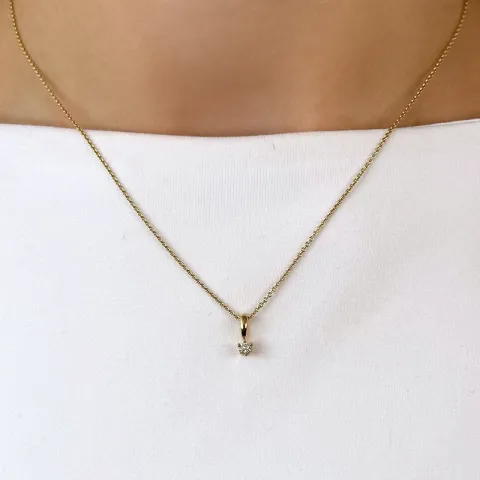 Kampagne - diamant vedhæng i 14 karat guld 0,05 ct