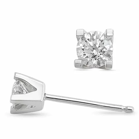 2 x 0,40 ct lab grown diamant solitaireørestikker i 14 karat hvidguld med lab grown diamant 