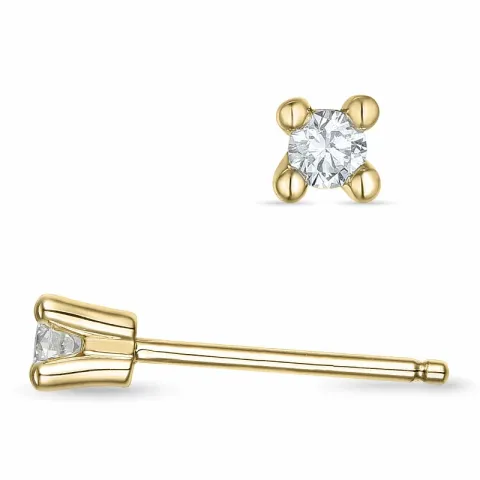 2 x 0,06 ct Kampagne - diamant solitaireørestikker i 14 karat guld med diamant