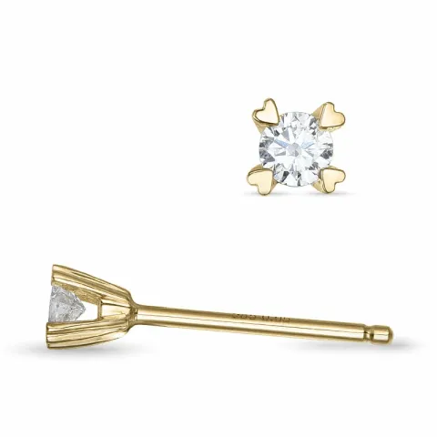 2 x 0,06 ct Kampagne - diamant solitaireørestikker i 14 karat guld med diamant