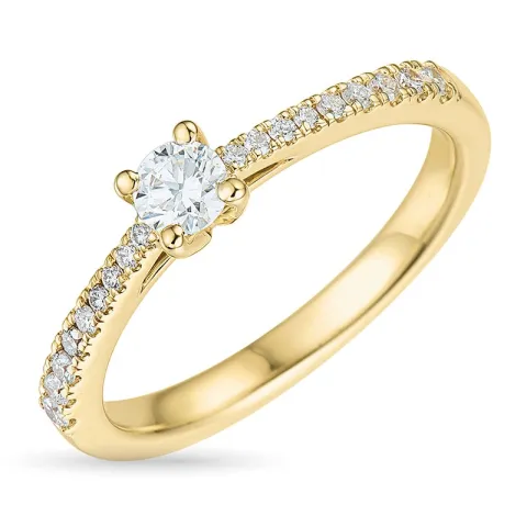 diamantring i 14 karat guld 0,20 ct 0,14 ct