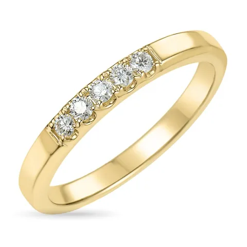 diamant alliancering i 14 karat guld 0,19 ct