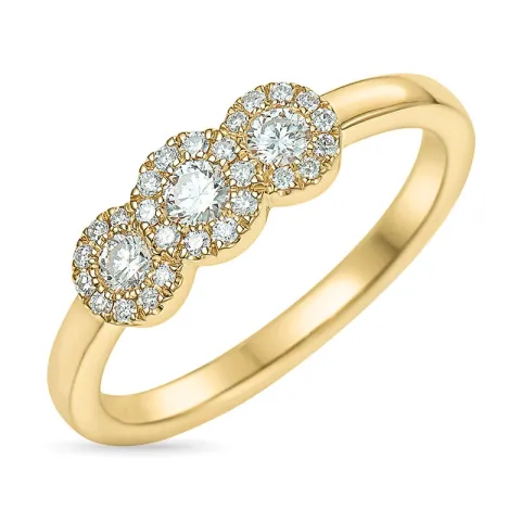 diamantring i 14 karat guld 0,42 ct