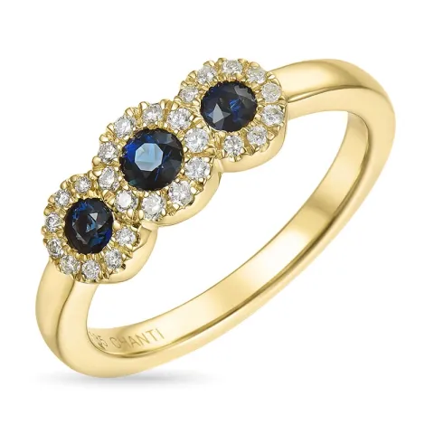 safir diamantring i 14 karat guld 0,15 ct 0,36 ct