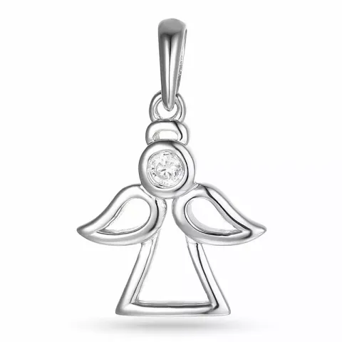 engel zirkon vedhæng i sølv