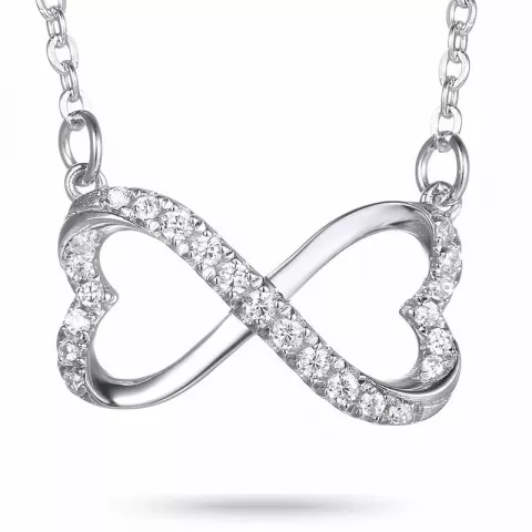 Infinity hjerte zirkon vedhæng med halskæde i sølv
