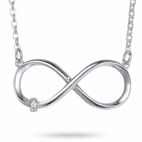 infinity zirkon vedhæng med halskæde i sølv med infinity vedhæng i sølv