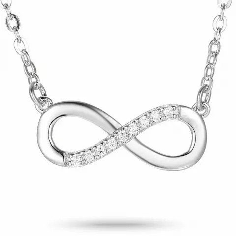 infinity zirkon vedhæng med halskæde i sølv