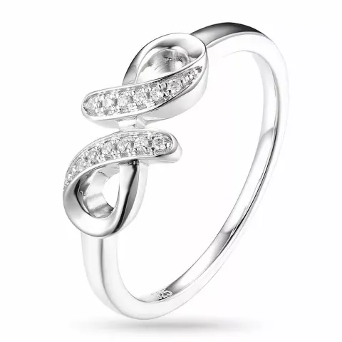 Elegant infinity zirkon ring i sølv