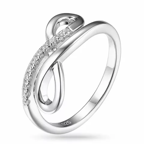 infinity zirkon ring i sølv