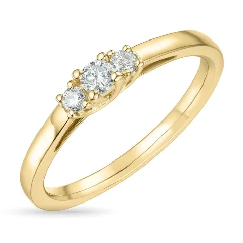 diamantring i 14 karat guld 0,10 ct 0,08 ct
