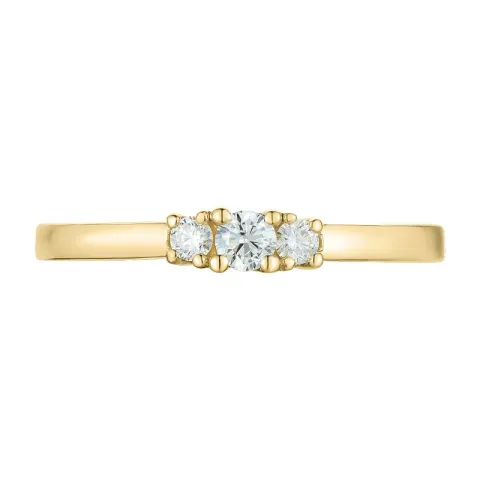 diamantring i 14 karat guld 0,10 ct 0,08 ct