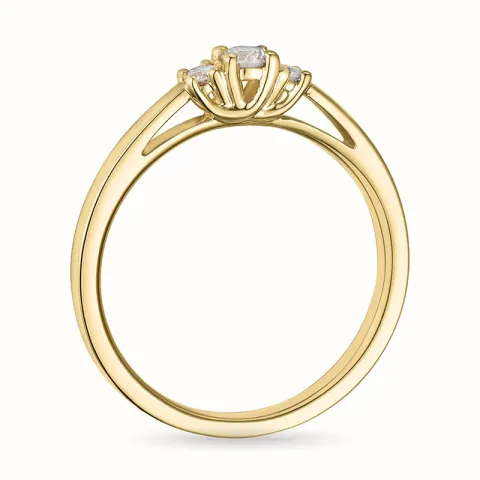 diamantring i 14 karat guld 0,10 ct 0,08 ct
