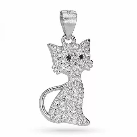 Kollektionsprøve katte zirkon vedhæng i sølv