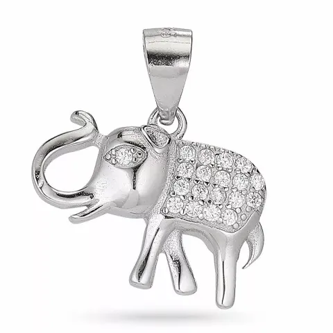 Kollektionsprøve elefant zirkon vedhæng i sølv