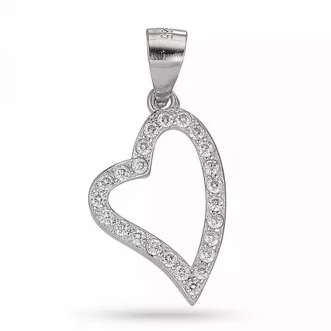 Kollektionsprøve hjerte zirkon vedhæng i sølv