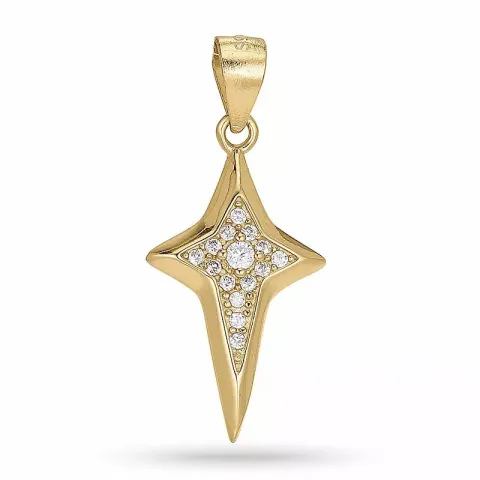 stjerne zirkon vedhæng i forgyldt sølv