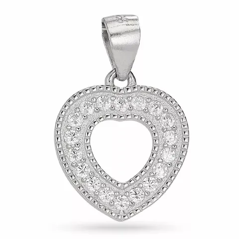 Kollektionsprøve hjerte zirkon vedhæng i sølv